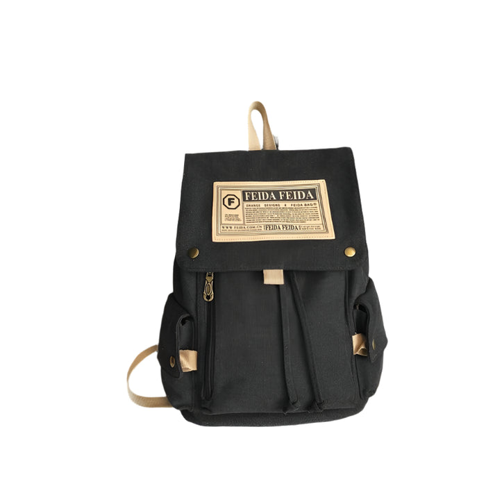 Large Capacity Canvas Backpack For Teens