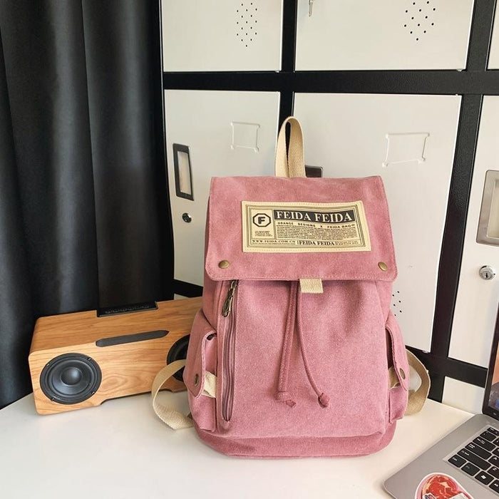 Large Capacity Canvas Backpack For Teens