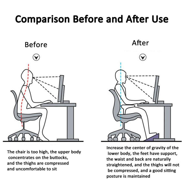 Double-Row Roller Foot Pedal Footrest Black