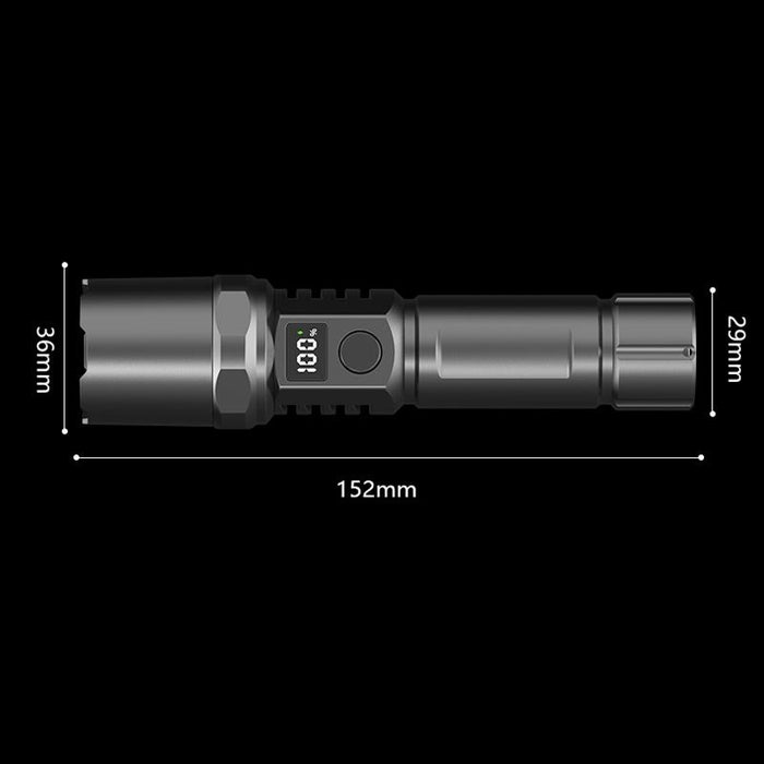 Rechargeable Led Flashlight With Lcd Display