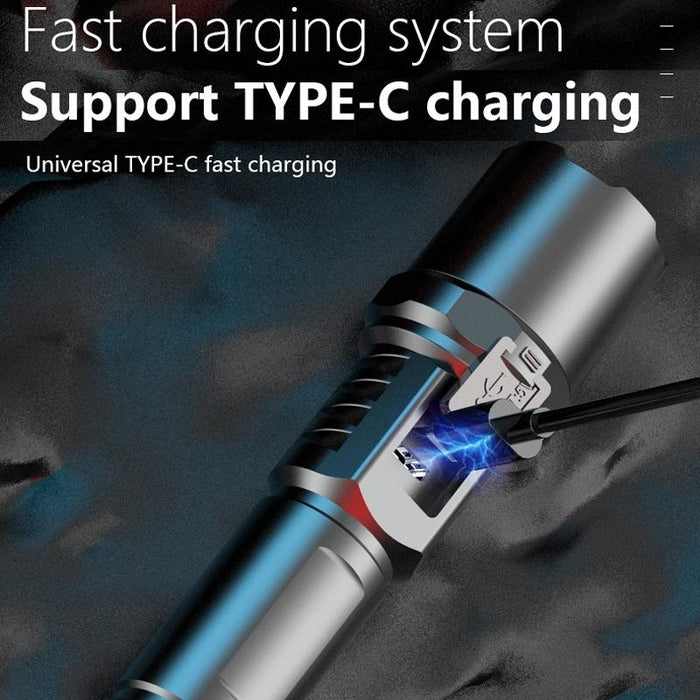 Rechargeable Led Flashlight With Lcd Display