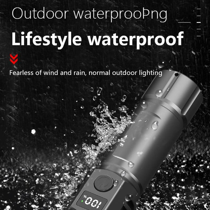 Rechargeable Led Flashlight With Lcd Display