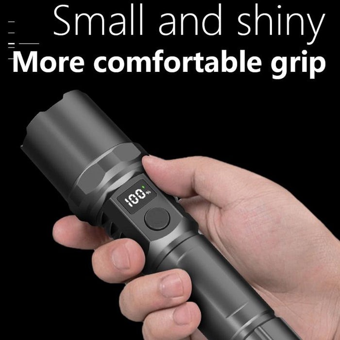 Rechargeable Led Flashlight With Lcd Display