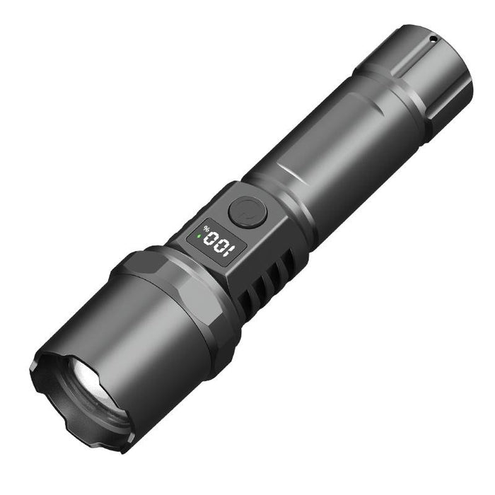 Rechargeable Led Flashlight With Lcd Display