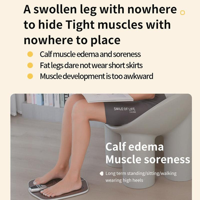 Foldable Ems Foot Massager Pad With Remote Coffee