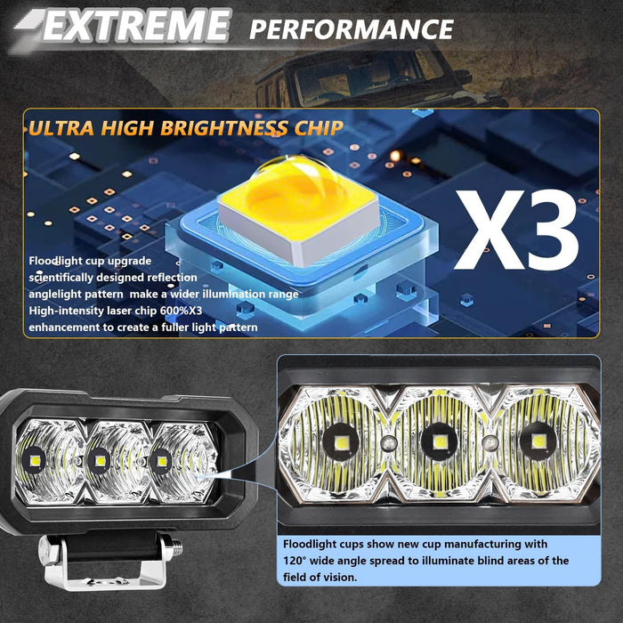 40W 9V - 30V 5 Inch Waterproof 3 - Eye Headlight