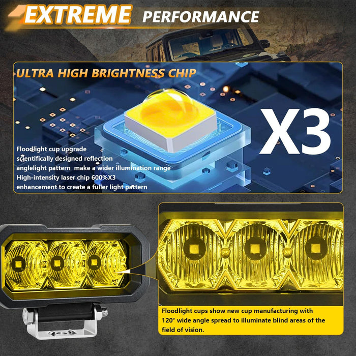 40W 9V - 30V 5 Inch Waterproof 3 - Eye Headlight