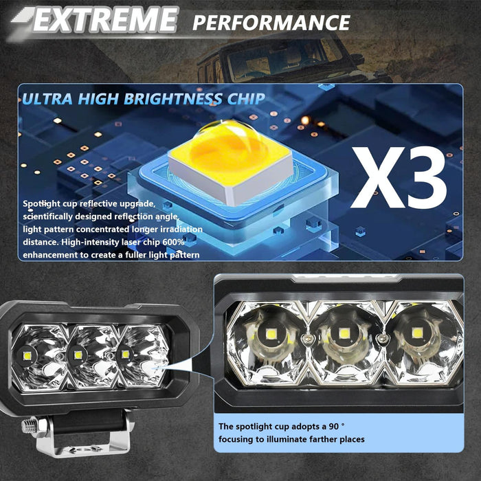 40W 9V - 30V 5 Inch Waterproof 3 - Eye Headlight