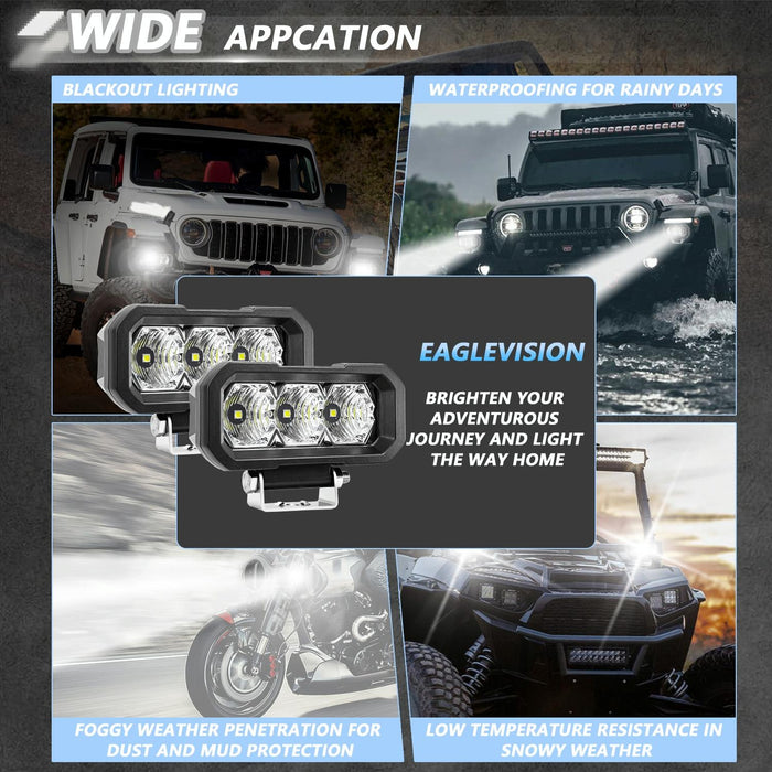 40W 9V - 30V 5 Inch Waterproof 3 - Eye Headlight