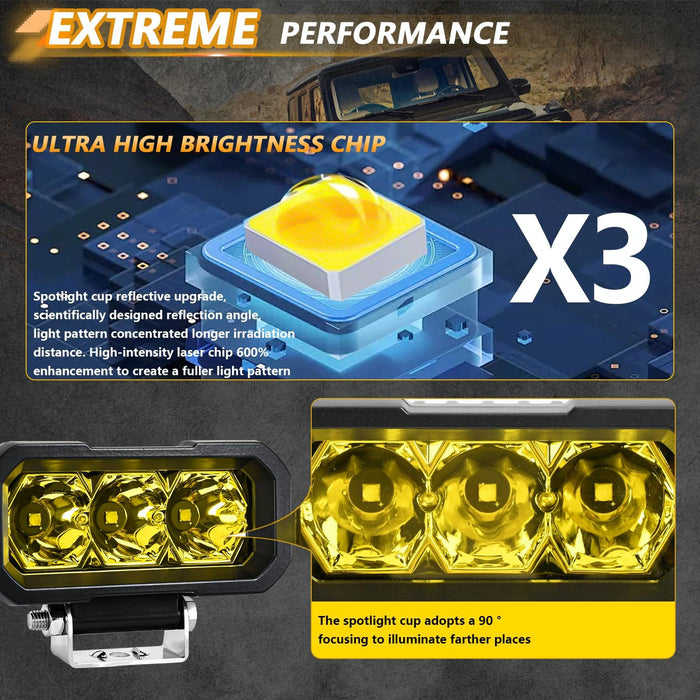 40W 9V - 30V 5 Inch Waterproof 3 - Eye Headlight