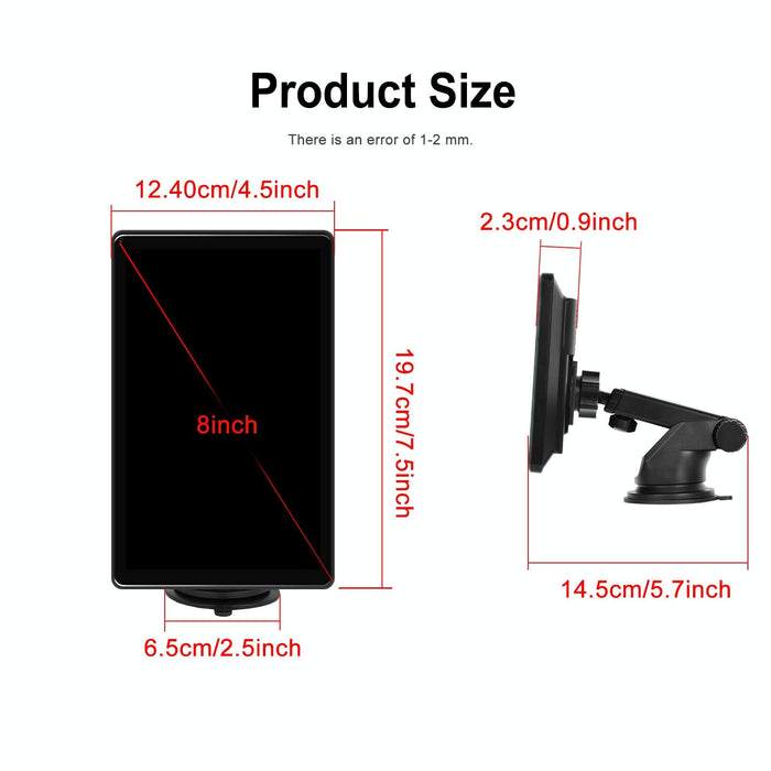 8 Inch Full Touch Car Screen Player - Horizontal / Vertical Carplay / Android Auto