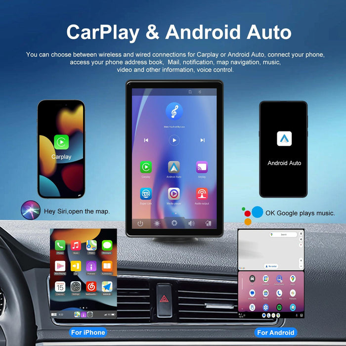 8 Inch Full Touch Car Screen Player - Horizontal / Vertical Carplay / Android Auto