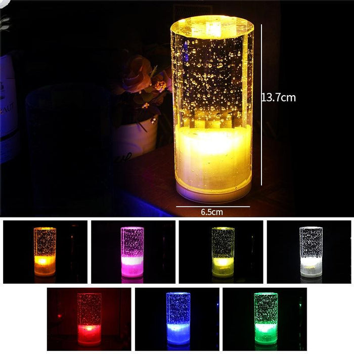 Blue Usb Charging Led Round Bar Crystal Lamp For Ktv Atmosphere