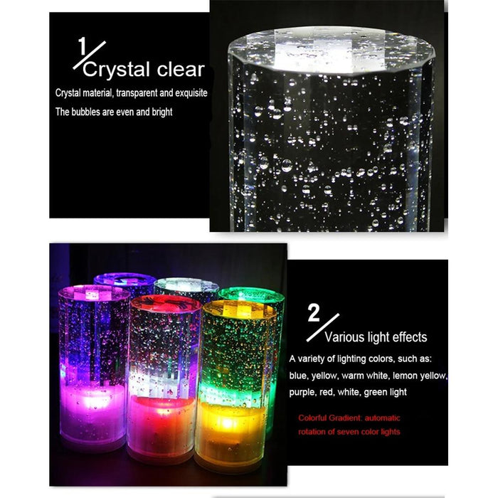 Blue Usb Charging Led Round Bar Crystal Lamp For Ktv Atmosphere