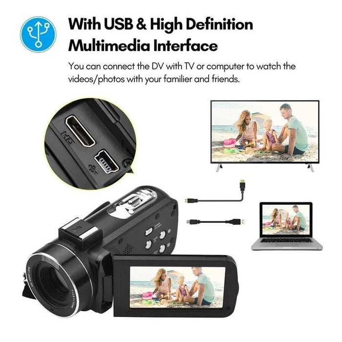3 Inch Ips Touch Screen 56Mp 18X Digital Zoom Wifi Camcorder 4K Video Camera