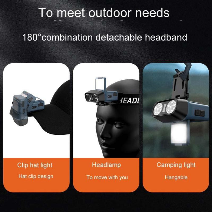 Long Range Led Outdoor Sensor Headlamp Black