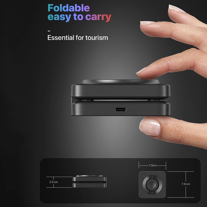 Portable Magnetic Wireless Charger Fast Charging Black