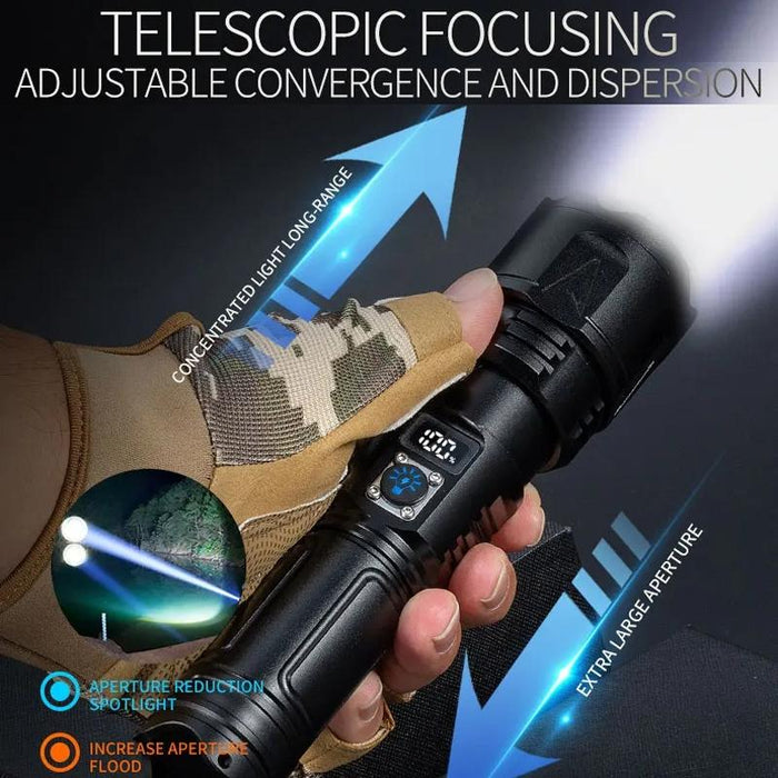 30W Portable Lcd Laser Flashlight Black