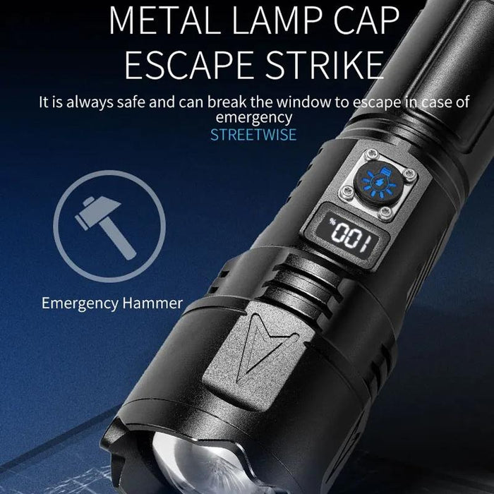30W Portable Lcd Laser Flashlight Black