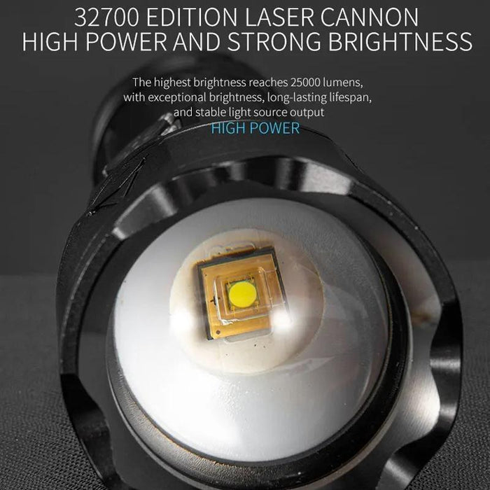 30W Portable Lcd Laser Flashlight Black