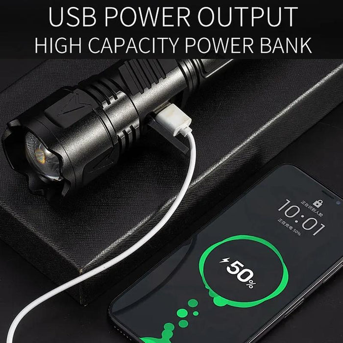 30W Portable Lcd Laser Flashlight Black