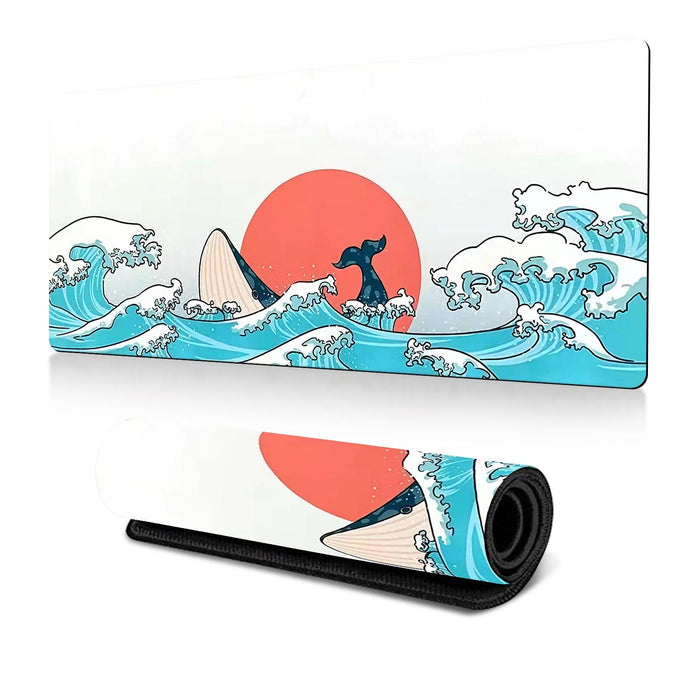 Non Slip Gaming Mouse Pad Big Wave Design