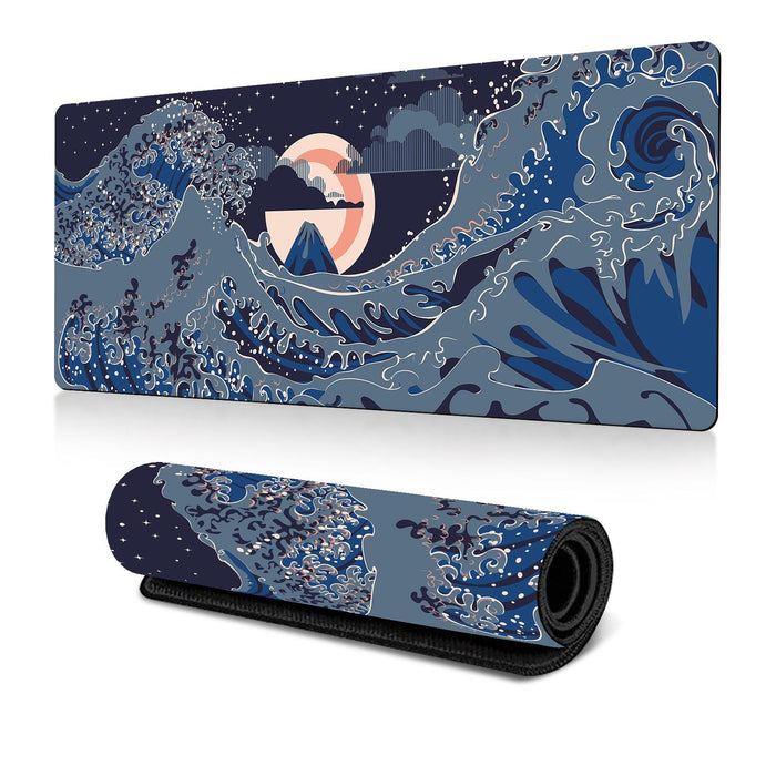 Non Slip Gaming Mouse Pad Big Wave Design