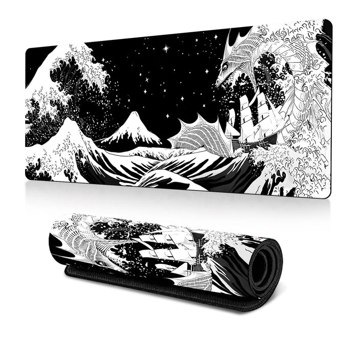 Non Slip Gaming Mouse Pad Big Wave Design