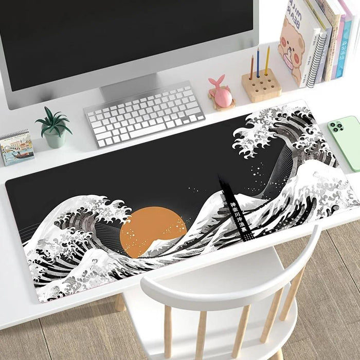 Non Slip Gaming Mouse Pad Big Wave Design
