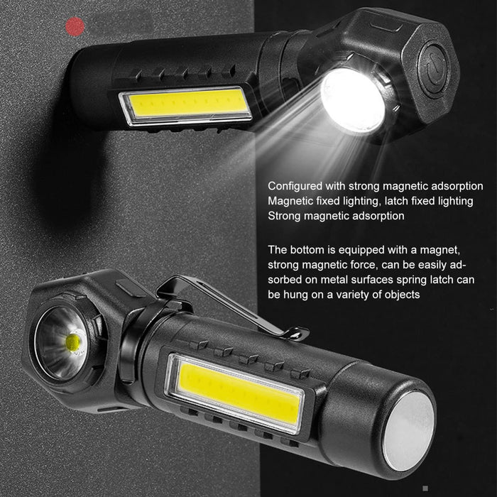 Usb Rechargeable Cob Flashlight For Camping