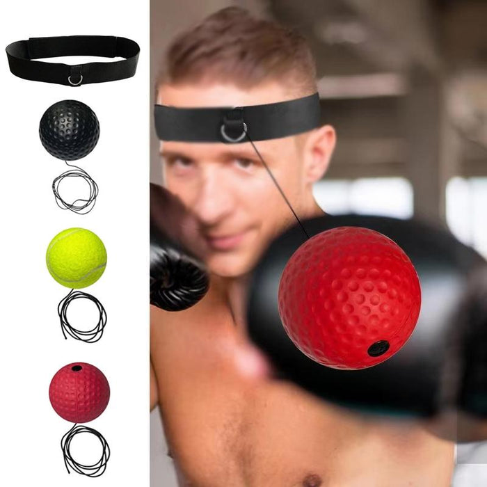 Boxing Reflex Training Ball Indoor Fitness Sports Recreation Combat Fighting With Headband Boxing Speed Ball - Pu Ball Black