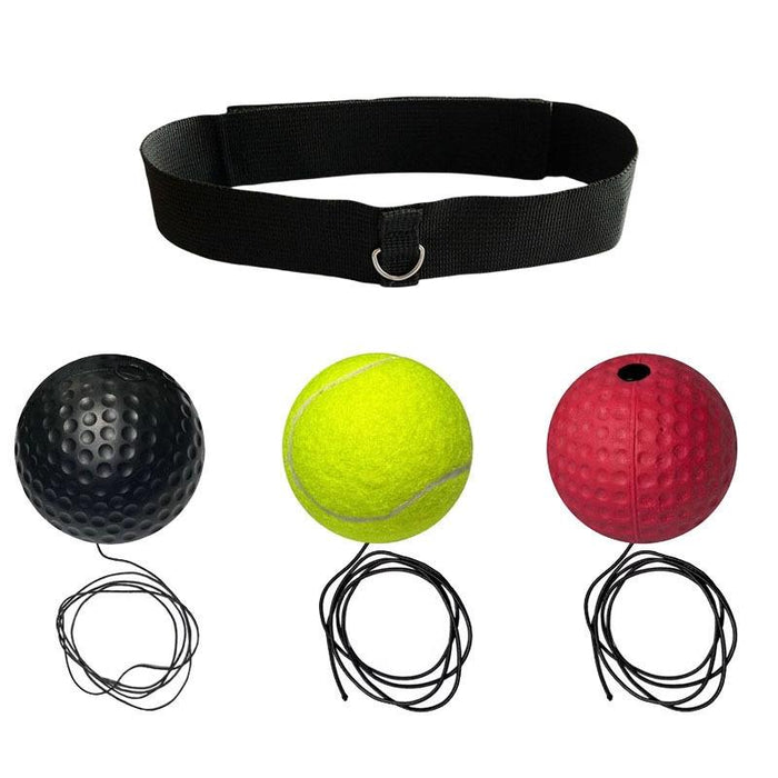 Boxing Reflex Training Ball Indoor Fitness Sports Recreation Combat Fighting With Headband Boxing Speed Ball - Pu Ball Black
