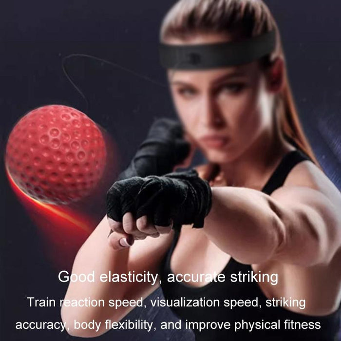 Boxing Reflex Training Ball Indoor Fitness Sports Recreation Combat Fighting With Headband Boxing Speed Ball - Pu Ball Black