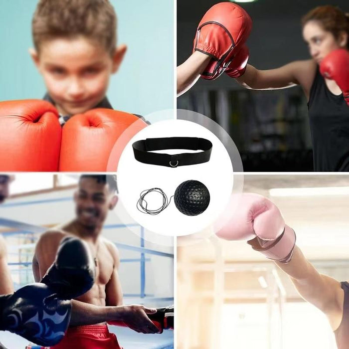 Boxing Reflex Training Ball Indoor Fitness Sports Recreation Combat Fighting With Headband Boxing Speed Ball - Pu Ball Black