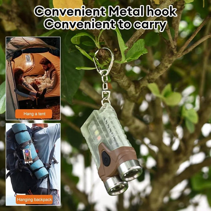 Portable Dual Led Keychain Light For Outdoor Camping