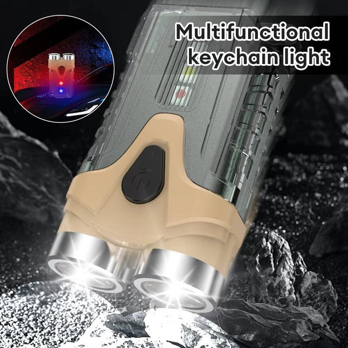 Portable Dual Led Keychain Light For Outdoor Camping