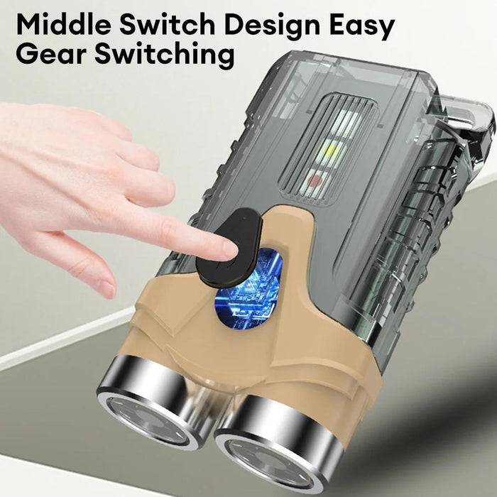 Portable Dual Led Keychain Light For Outdoor Camping