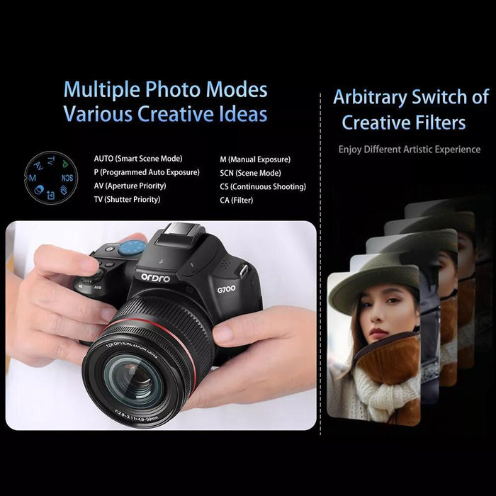 4K Ultra Hd Camera With Rotating Screen & Optical Zoom