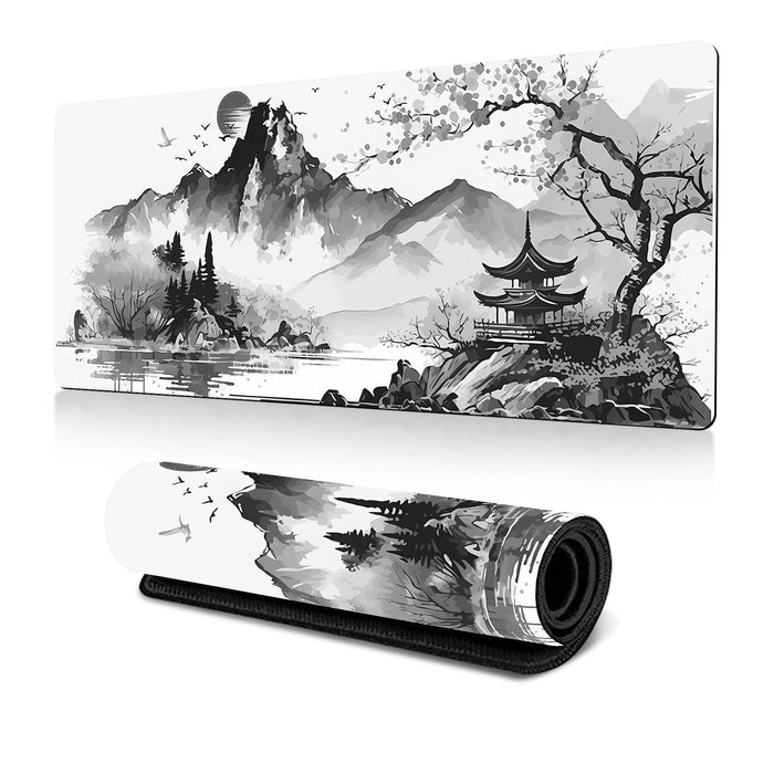 Cherry Blossom Ink Painting Mouse Pad Non Slip