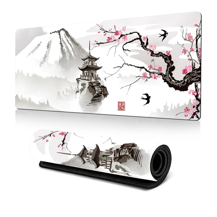 Cherry Blossom Ink Painting Mouse Pad Non Slip