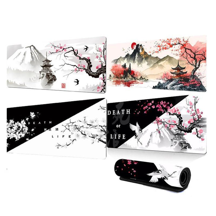 Cherry Blossom Ink Painting Mouse Pad Non Slip
