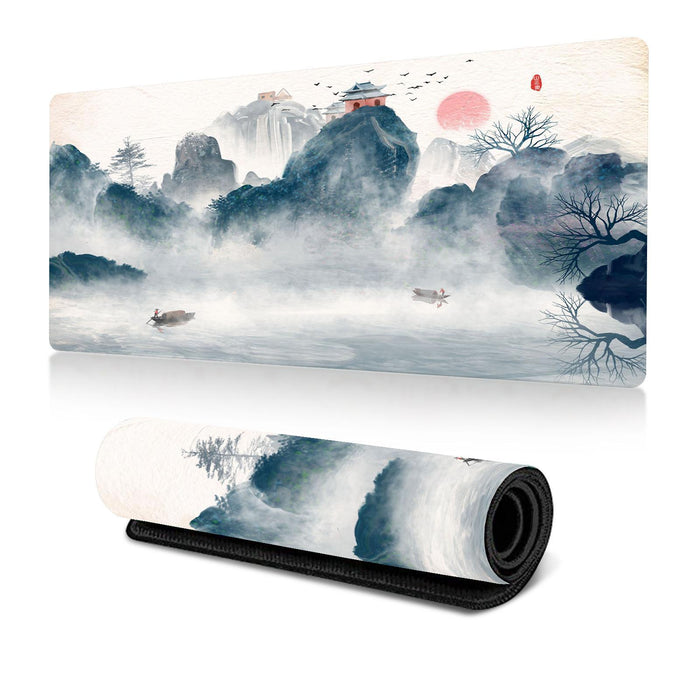 Cherry Blossom Ink Painting Mouse Pad Non Slip