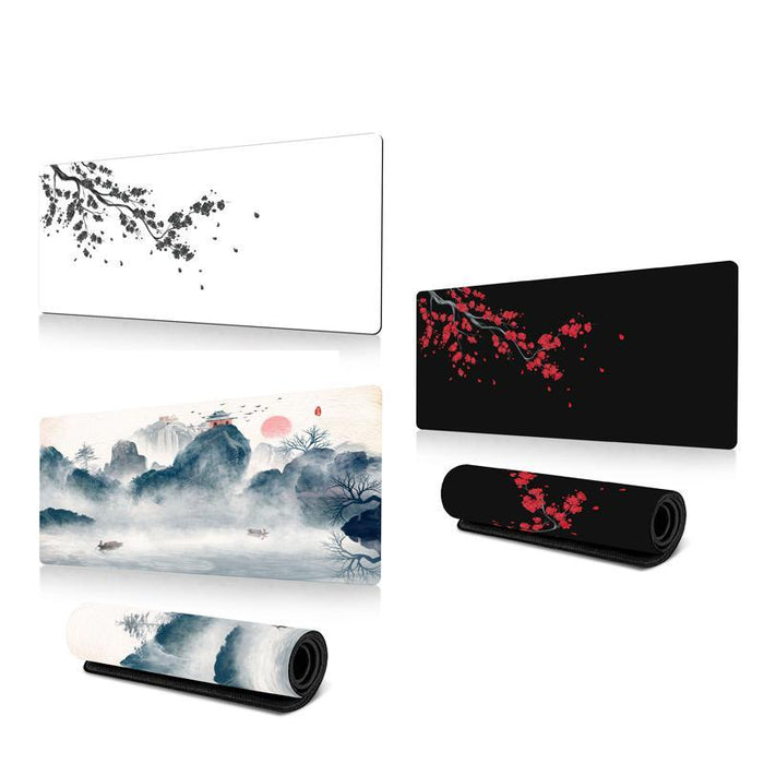 Cherry Blossom Ink Painting Mouse Pad Non Slip