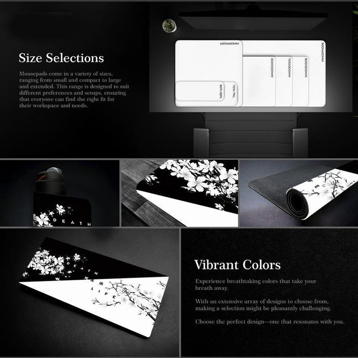 Cherry Blossom Ink Painting Mouse Pad Non Slip