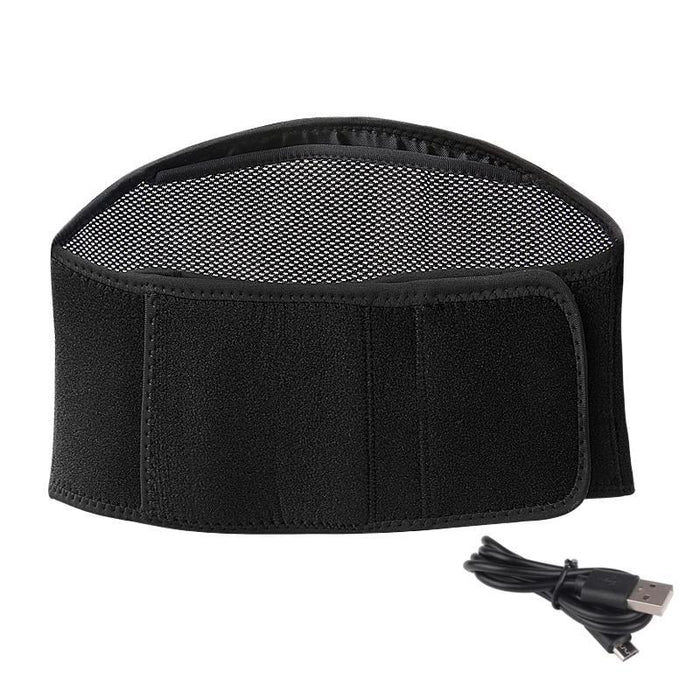 Adjustable Usb Heated Waist Belt For Sports Therapy Black