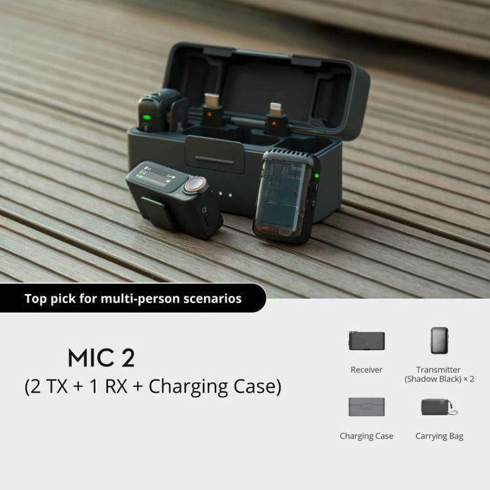 2 Tx + 1 Rx + Charging Case For Dji Microphone 2