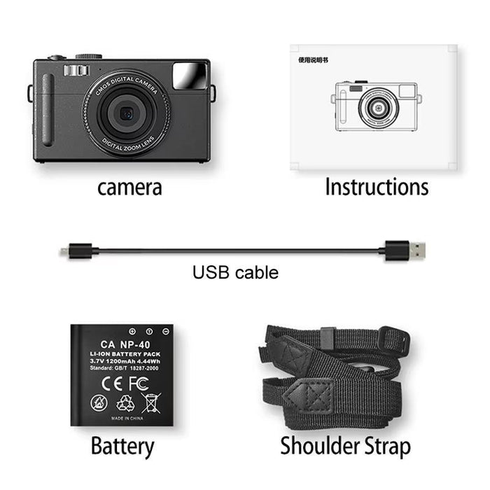 24Mp Hd Camera For Students  1080P Video & Photo Recording