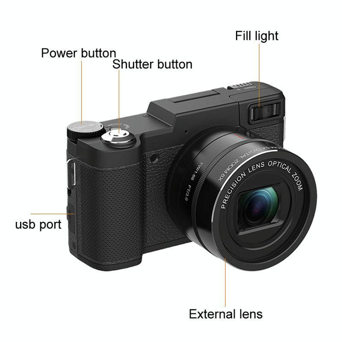 48Mp Hd Digital Camera With 5X Optical Zoom