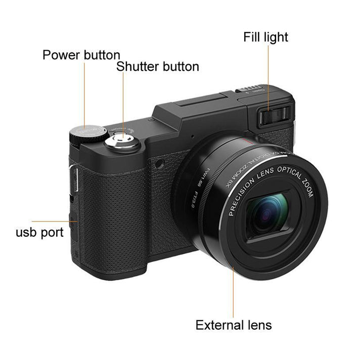 48Mp Hd Digital Camera With 5X Optical Zoom