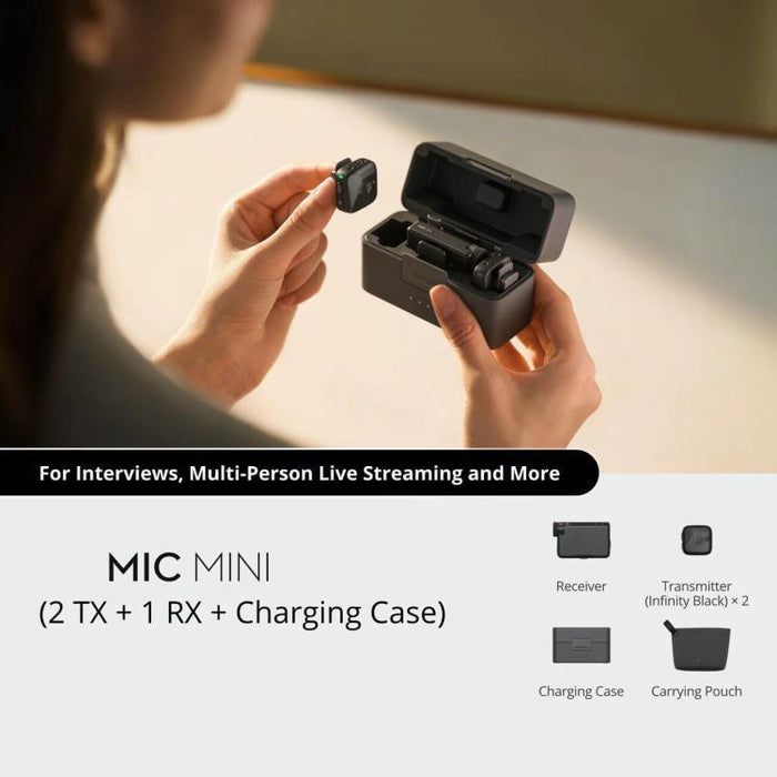 2 Tx + 1 Rx + Charging Case For Dji Microphone Mini